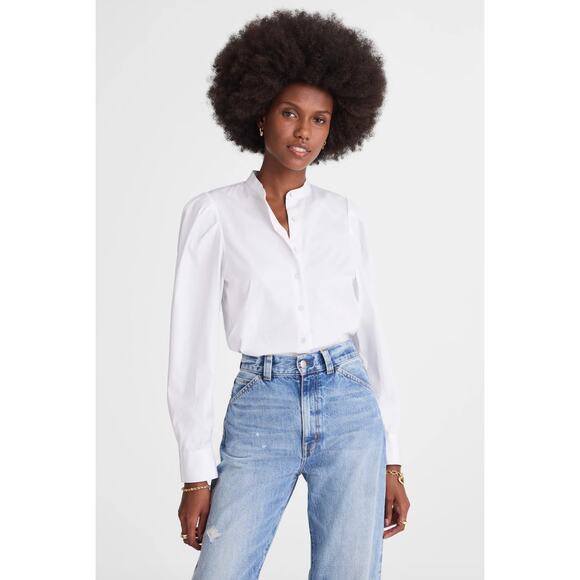 Madewell Tops - Madewell | NWT Puff-Sleeve Button-Up Shirt White | Sz L